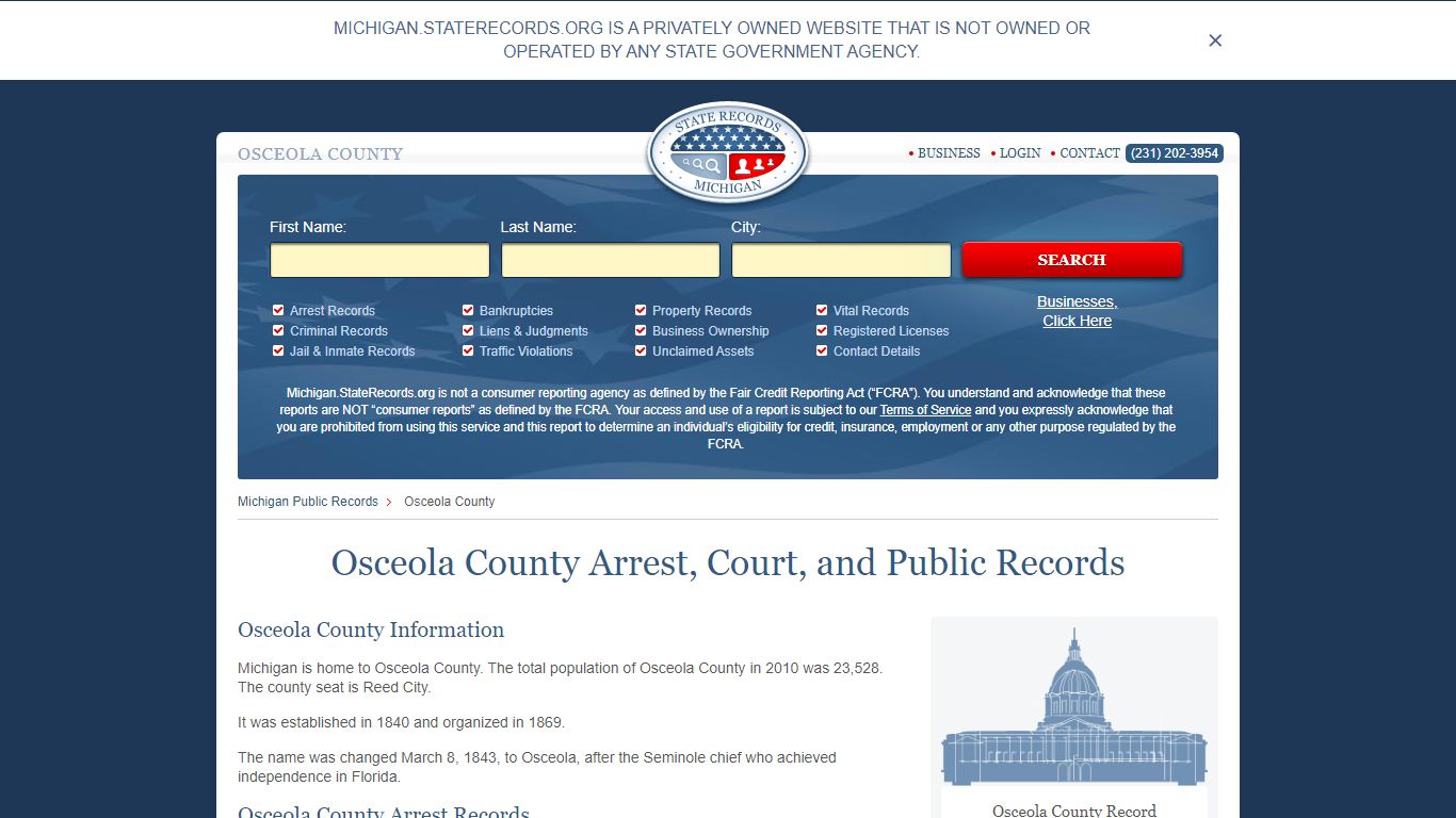 Osceola County Arrest, Court, and Public Records