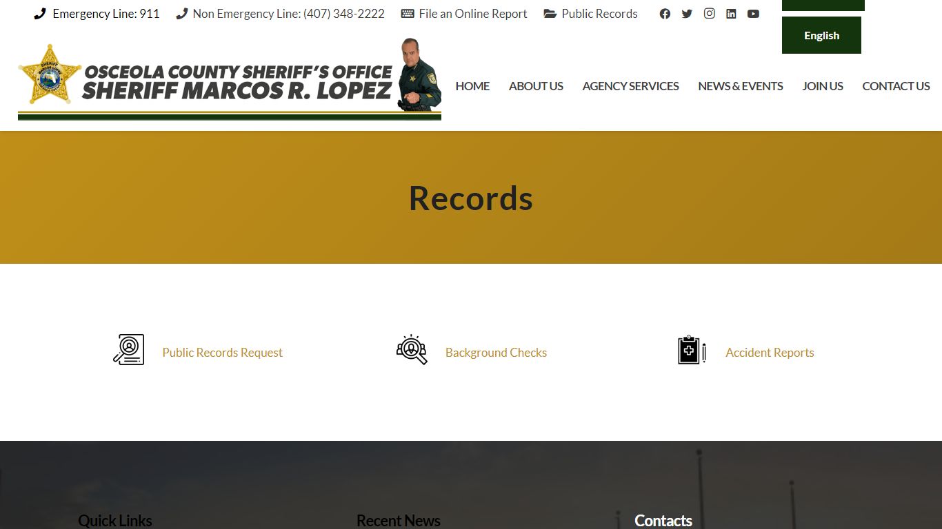 Records - Osceola County Sheriff's Office - Sheriff Marco Lopez